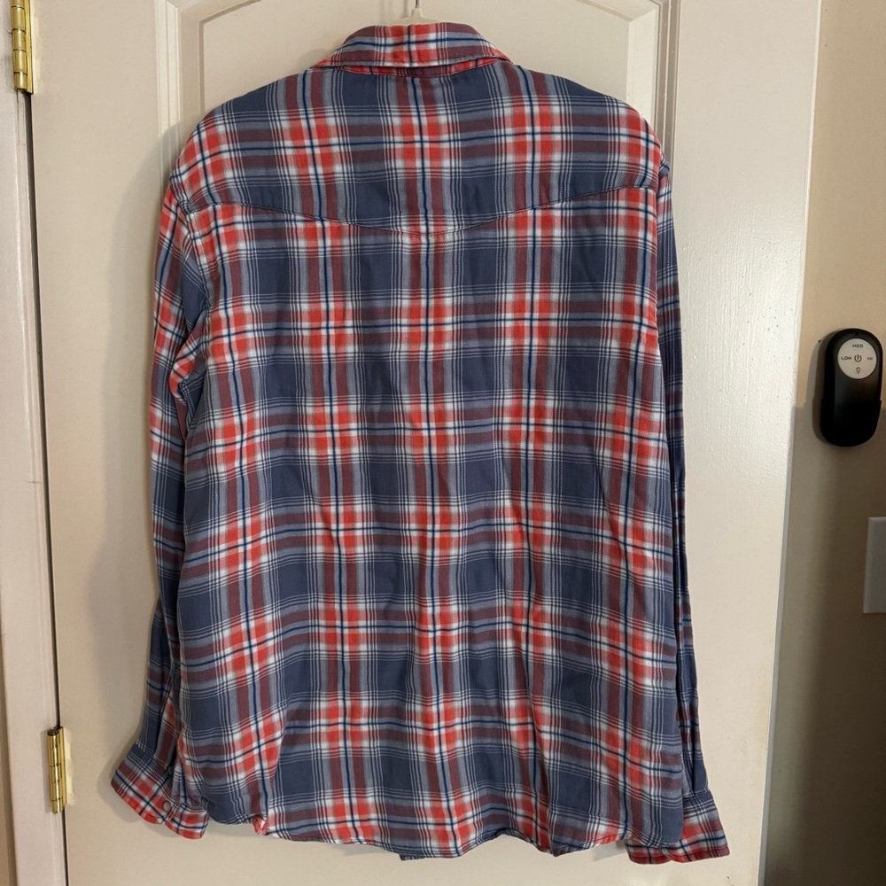 Criquet Men's Red & Blue Plaid Button-Down Shirt - Picture 3 of 5